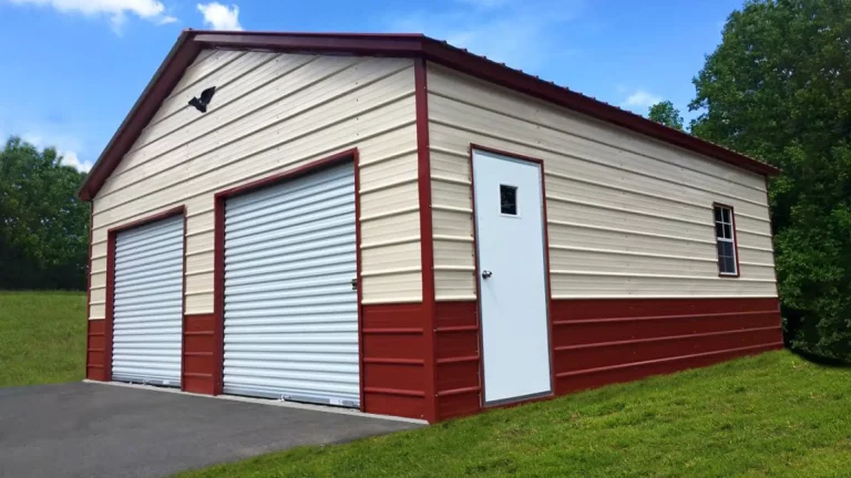 20x25x9 Metal Garage - Vertical Roof