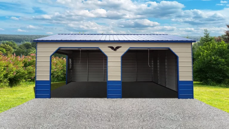20x25x9 Metal Garage - Vertical Roof